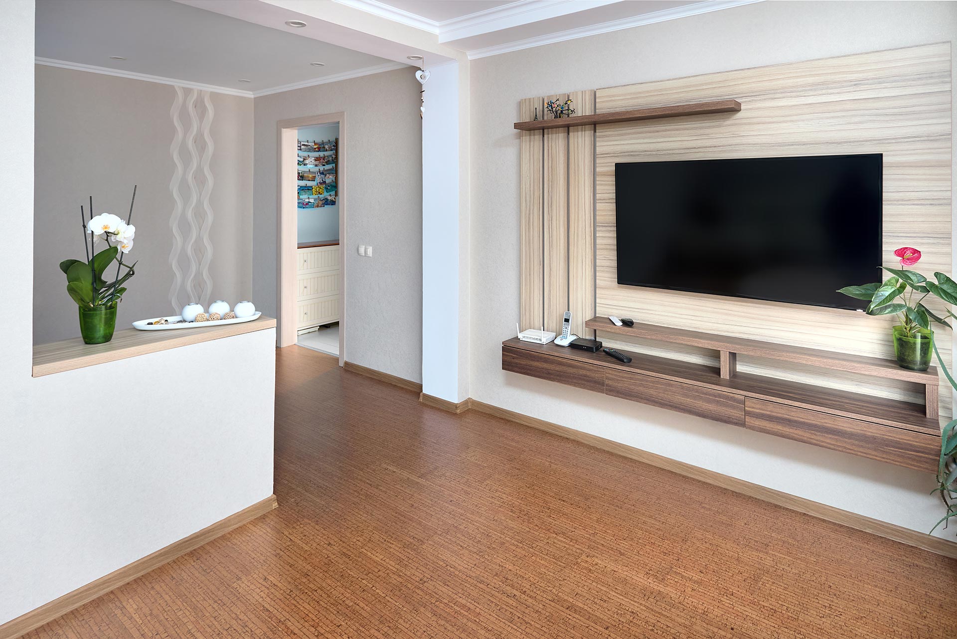 moderne Korkböden für moderne Räume Korkboden in modernem Wohnzimmer